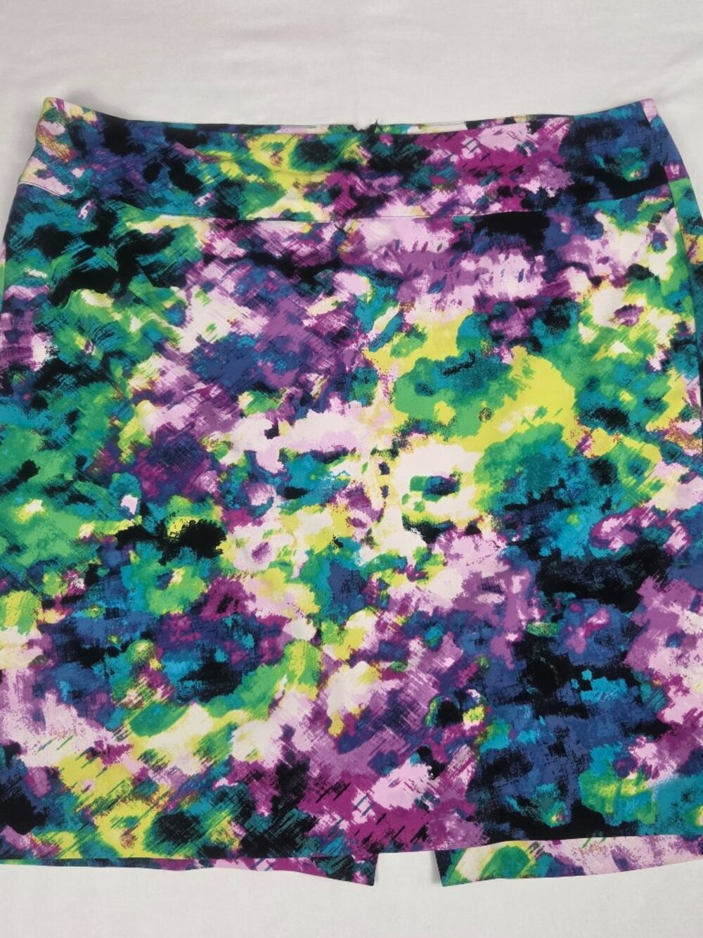 Lane Bryant Pencil Skirt Plus Size 22 Abstract Floral Watercolor Purple Green